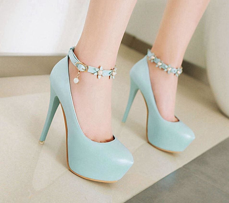 extreme high heels thin with buckle