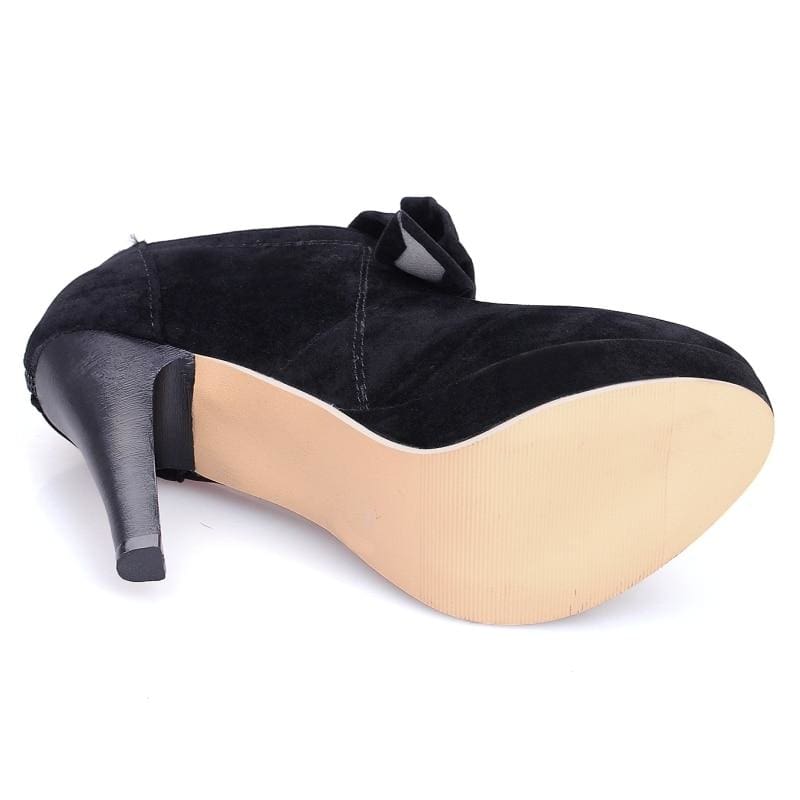 fashion bowtie butterfly knot women spike heels