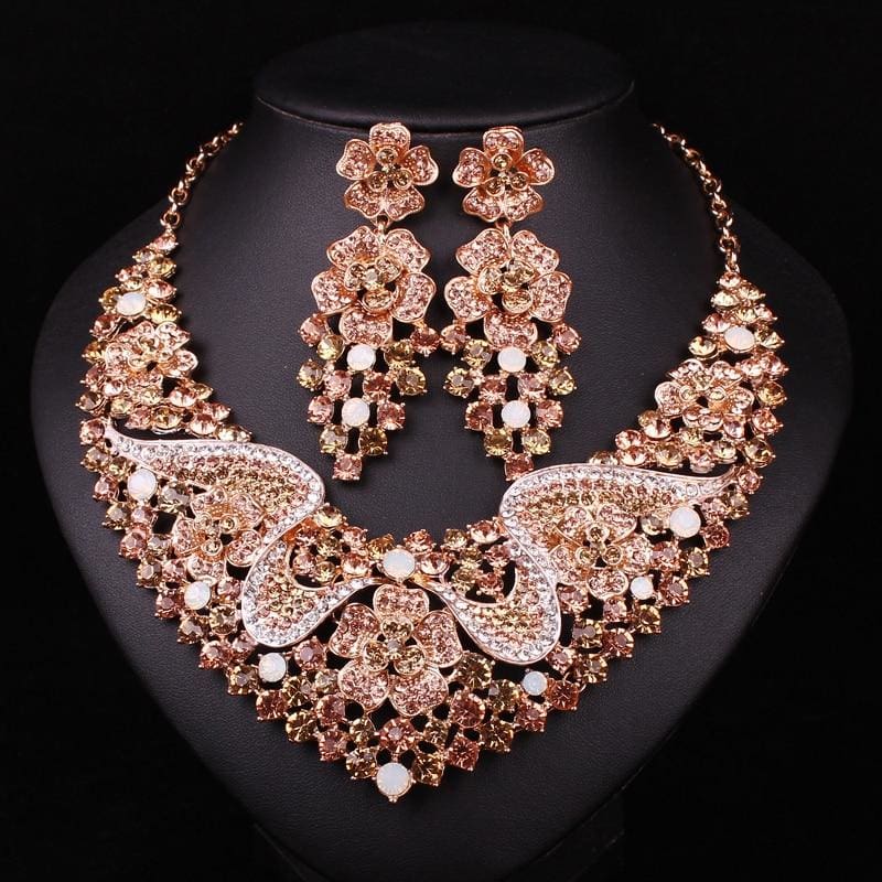 fashion bridal jewelry sets wedding necklace earrings