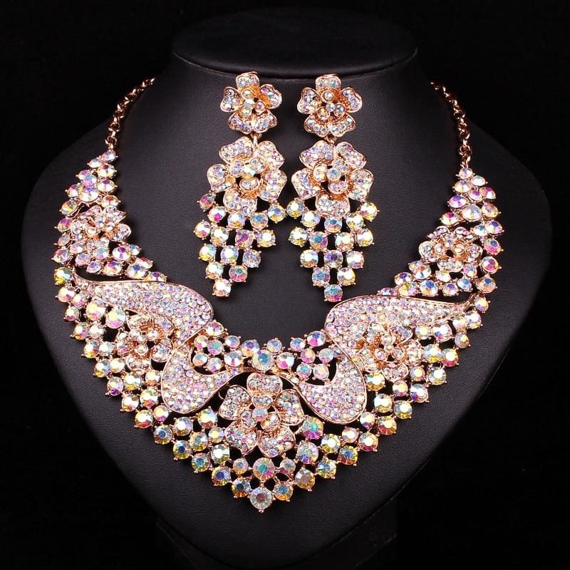 fashion bridal jewelry sets wedding necklace earrings