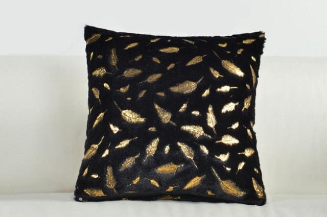 feather fluffy pillow covers for home decoration black feather / 43x43cm