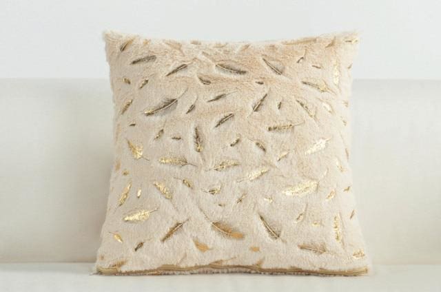 feather fluffy pillow covers for home decoration cream feather / 43x43cm