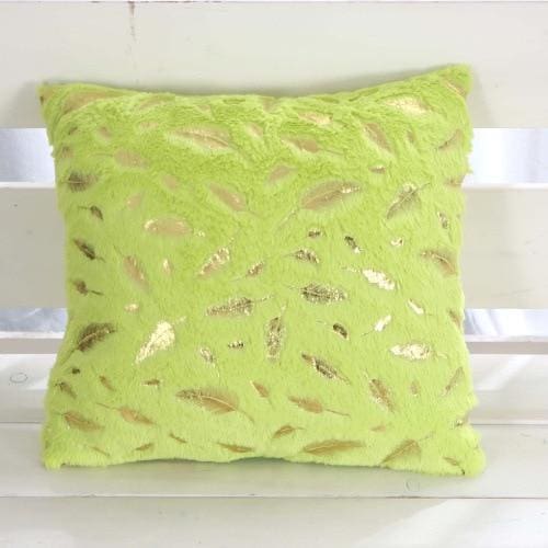 feather fluffy pillow covers for home decoration green feather / 43x43cm