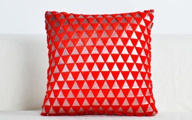 feather fluffy pillow covers for home decoration red / 43x43cm