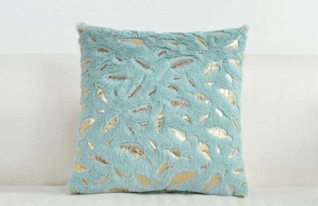 feather fluffy pillow covers for home decoration sky blue feather / 43x43cm