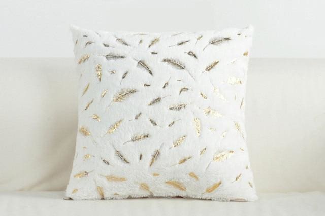 feather fluffy pillow covers for home decoration white feather / 43x43cm
