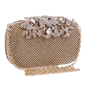 flower crystal evening clutch