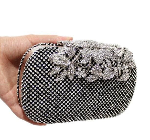 flower crystal evening clutch ym1020black / china