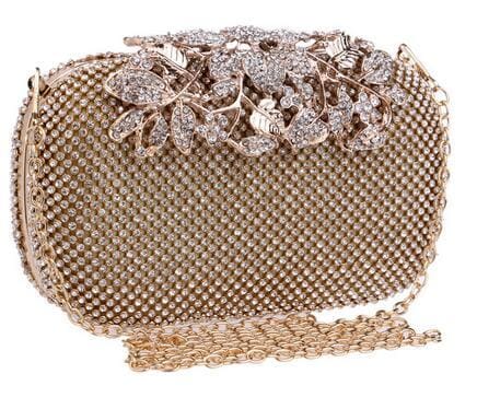 flower crystal evening clutch ym1020gold / china