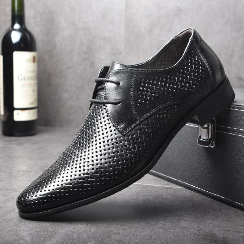 formal men shoes punch lace breathable