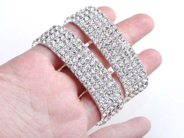 full crystal rhinestone elastic bracelet bridal jewelry