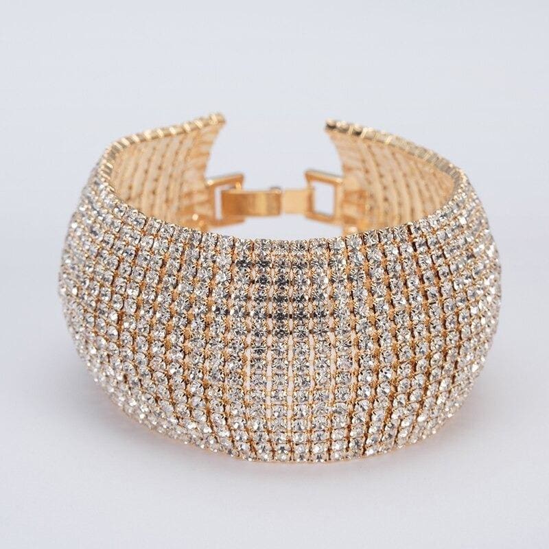 full rhinestone luxury classic crystal pave link bracelet