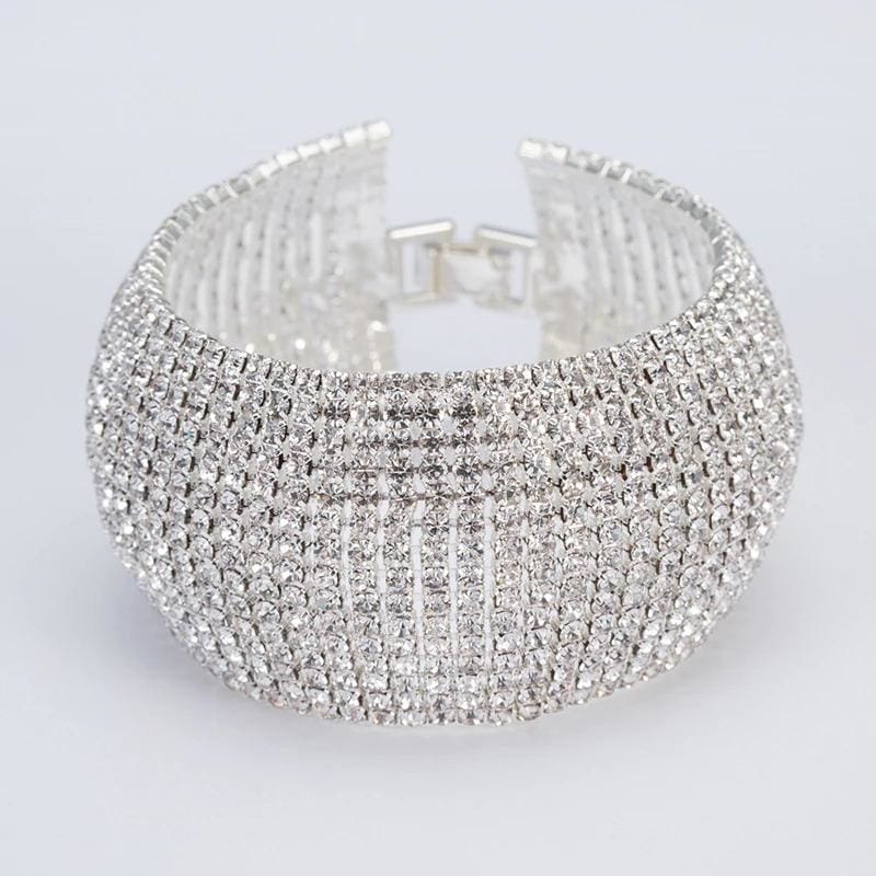 full rhinestone luxury classic crystal pave link bracelet