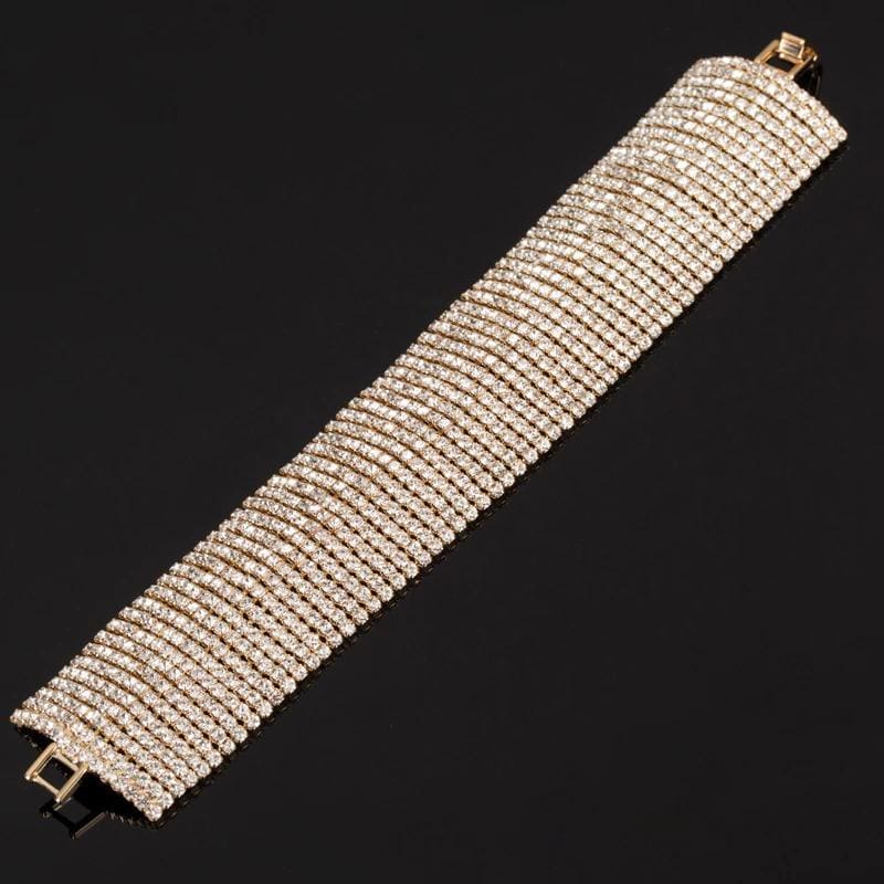 full rhinestone luxury classic crystal pave link bracelet