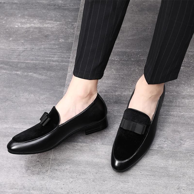 gentlemen bowknot wedding leather dress shoes