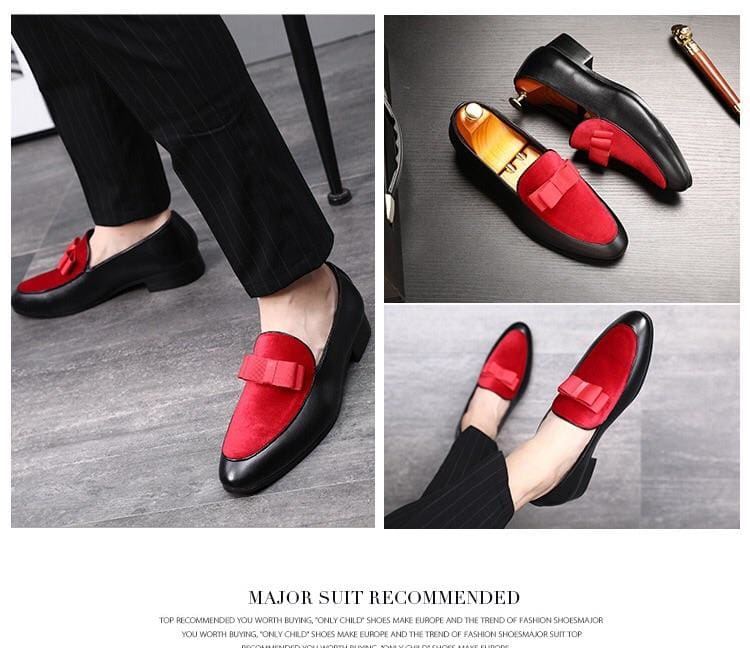 gentlemen bowknot wedding leather dress shoes