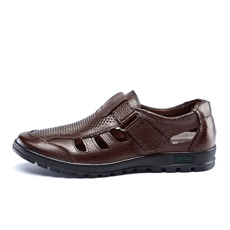 genuine leather brand men sandal