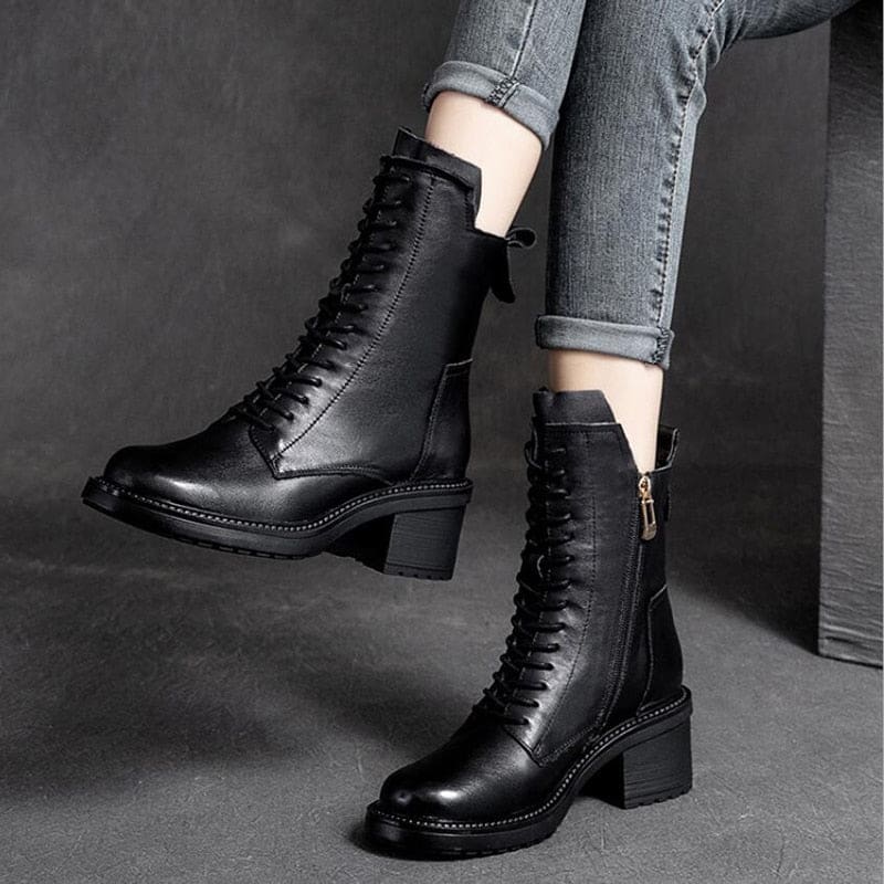 Genuine Leather High Quality Women Ankle Boots WOMEN BOOTS