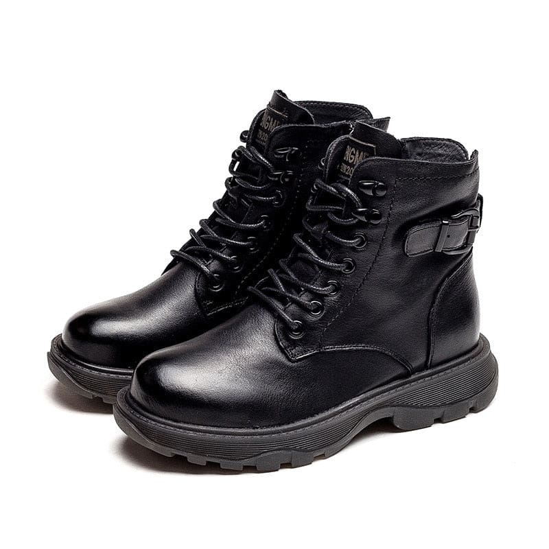 Genuine Leather Lace Up Vintage Winter Women Boots WOMEN BOOTS