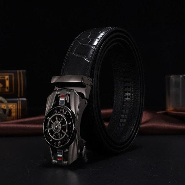 genuine leather luxury stone pattern high quality business automatic buckle belts