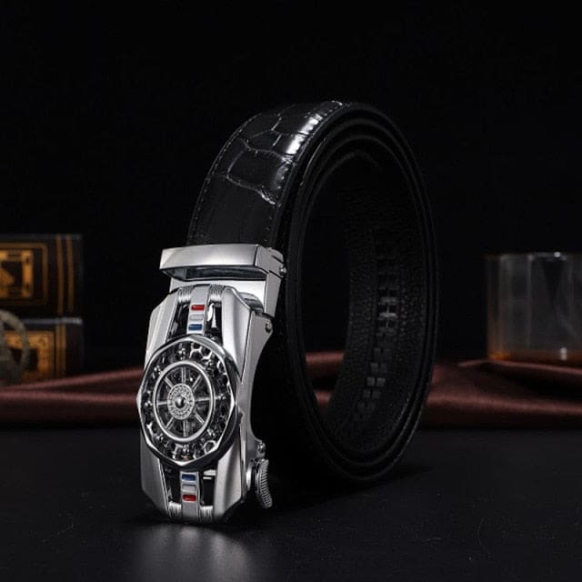 genuine leather luxury stone pattern high quality business automatic buckle belts