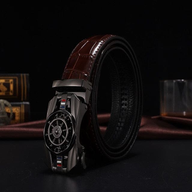 genuine leather luxury stone pattern high quality business automatic buckle belts