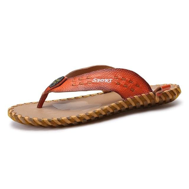 genuine leather men's casual sandals