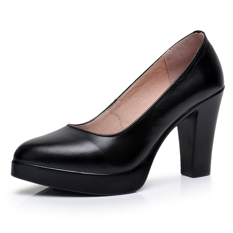 Genuine Leather Pointed Toe Women Pumps HIGH HEELS
