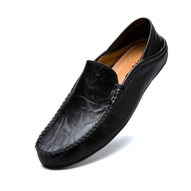 genuine leather slip on casual men moccasins shoes