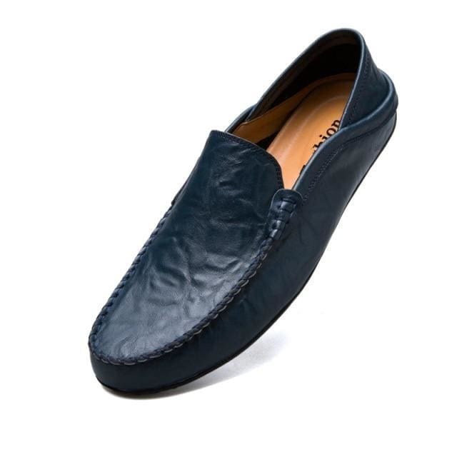 genuine leather slip on casual men moccasins shoes