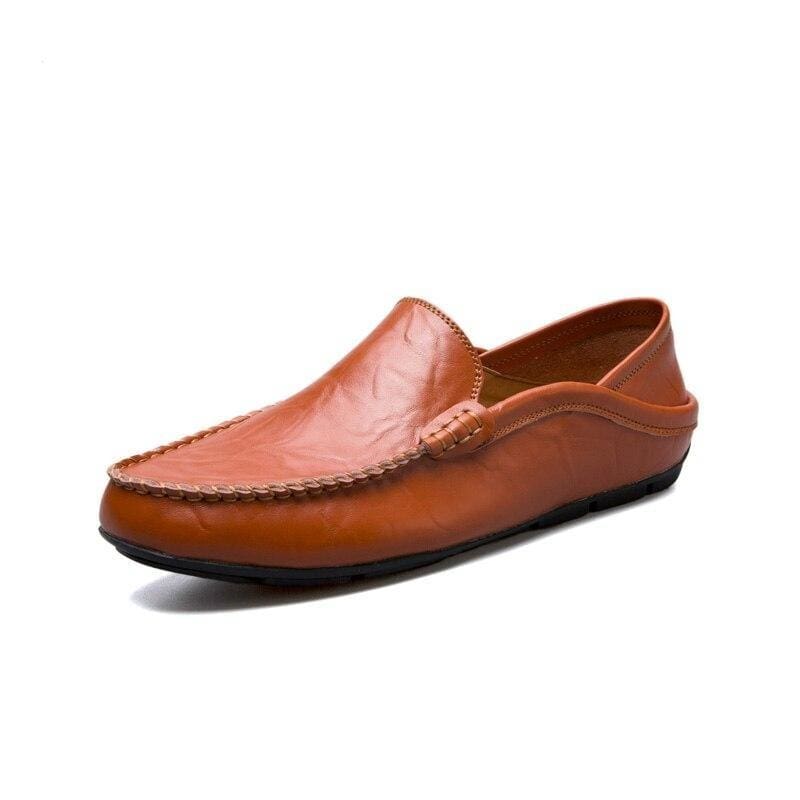 genuine leather slip on casual men moccasins shoes