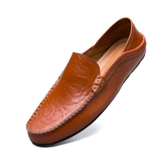 genuine leather slip on casual men moccasins shoes