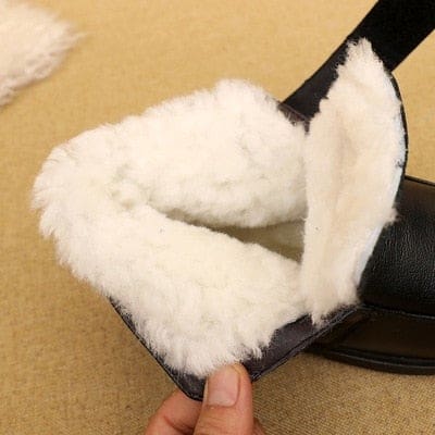 genuine leather waterproof non-slip thick wool warm snow boots