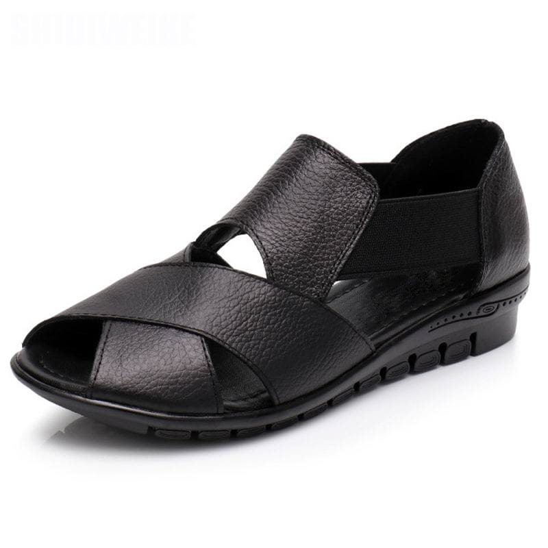 Genuine Leather Wedge Heel Gladiator Comfort Sandals WOMEN SANDALS