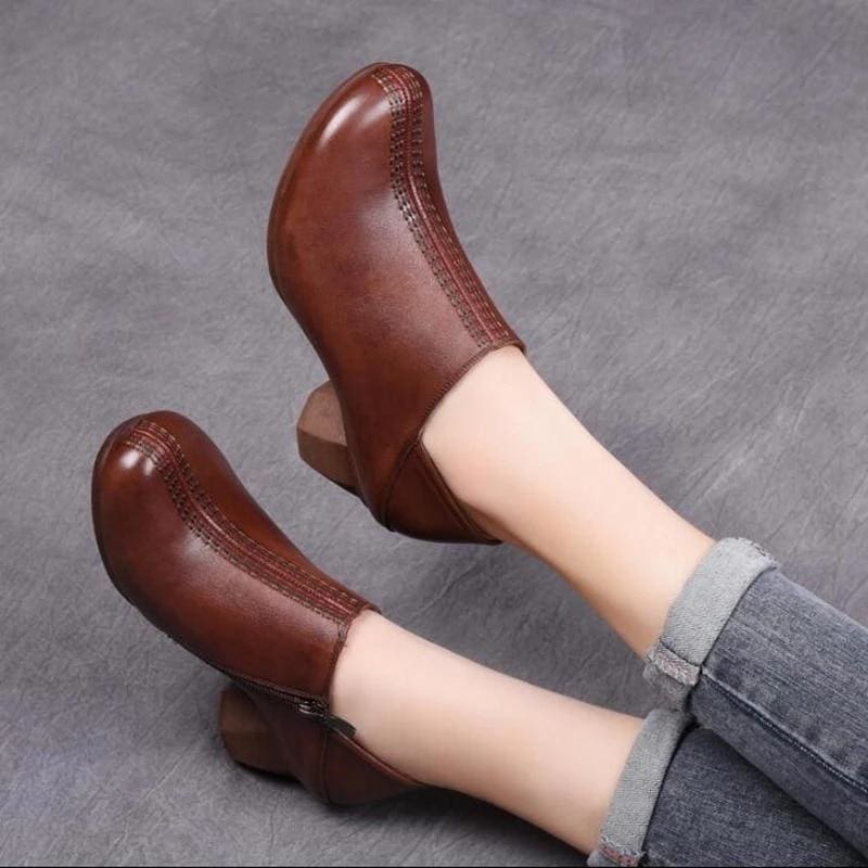 genuine leather women pumps