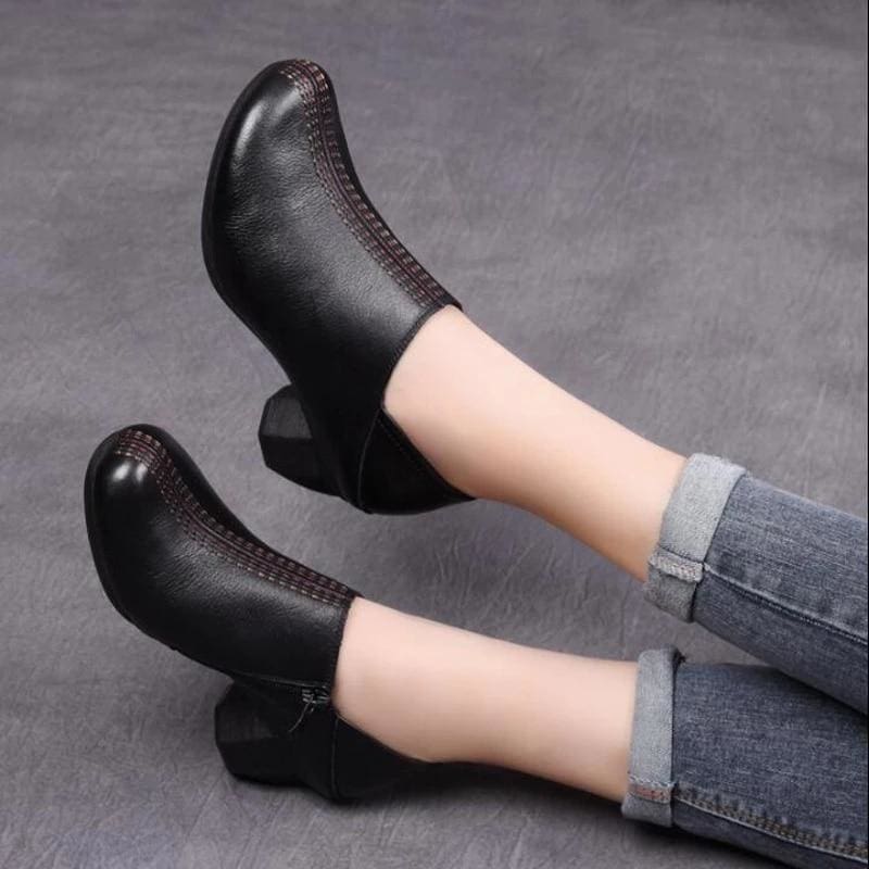 genuine leather women pumps