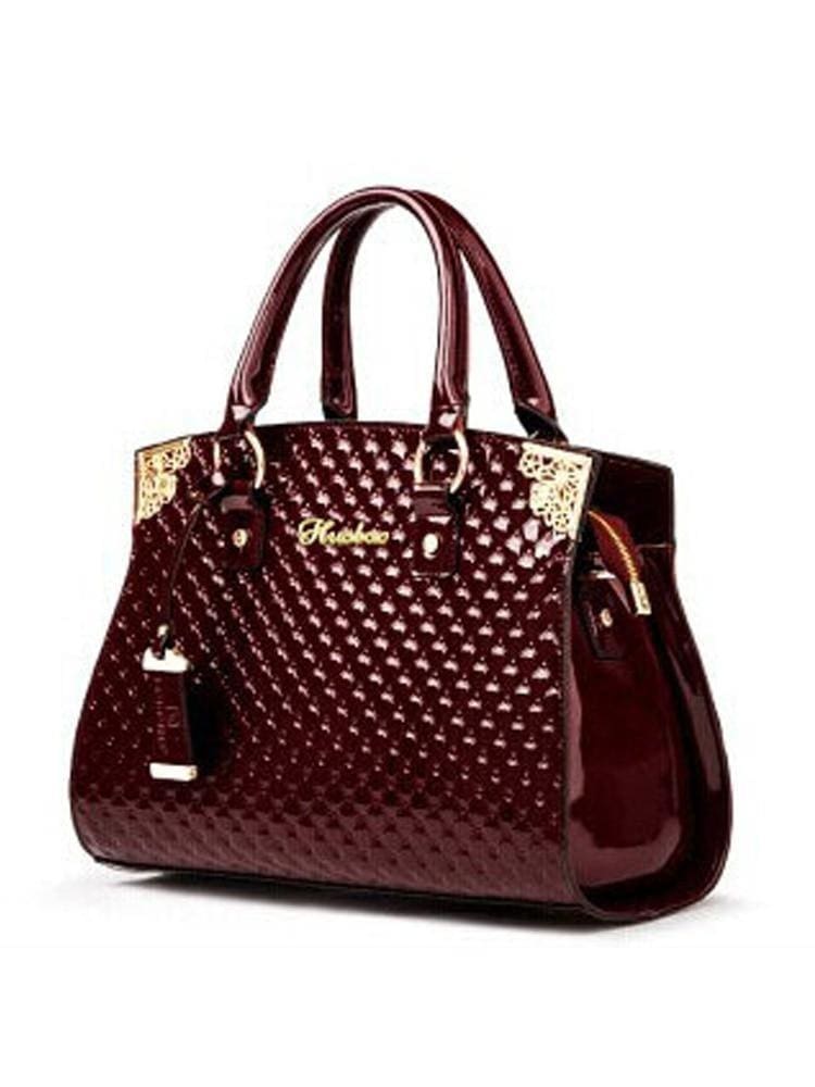genuine patent leather luxury women handbag