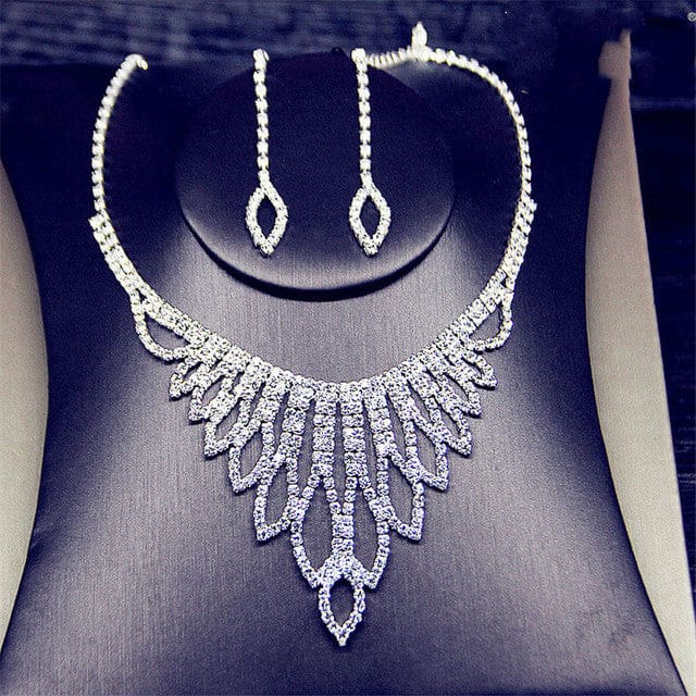 Geometric Rhinestone Long Tassel Women Jewelry Sets TL137 JEWELRY SETS