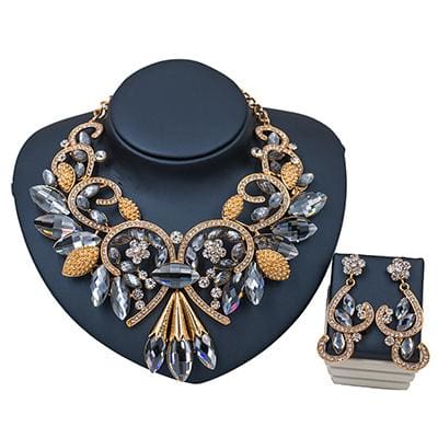 glass jewelry set for party black
