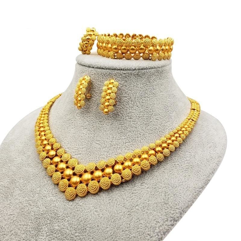 gold color bridal jewelry set gold