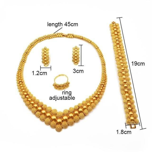 gold color bridal jewelry set