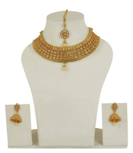 gold plated bollywood wedding bridal jewelry set