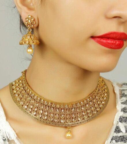 gold plated bollywood wedding bridal jewelry set