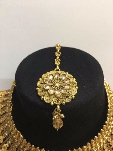 gold plated ethnic indian wedding jewelry set