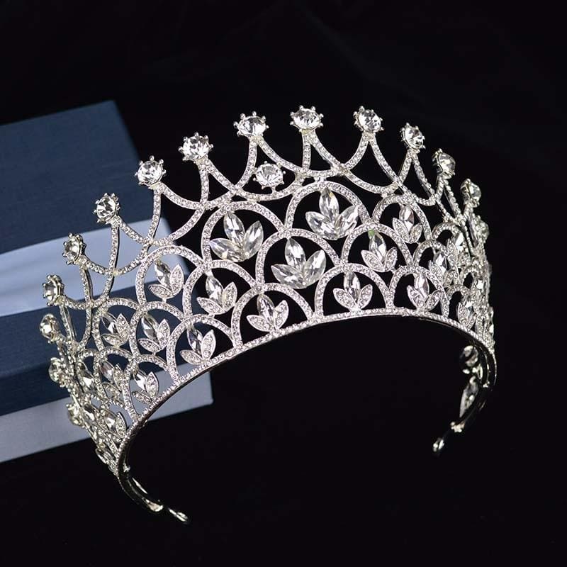 gorgeous sparkling silver big wedding pageant tiaras