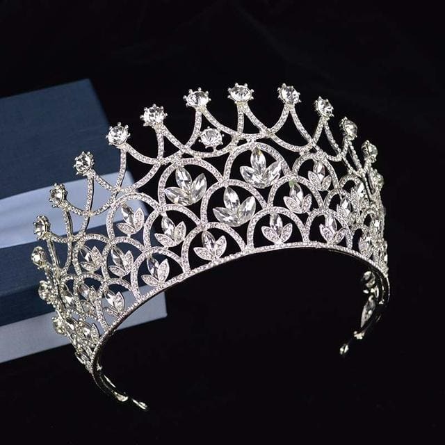 gorgeous sparkling silver big wedding pageant tiaras silver