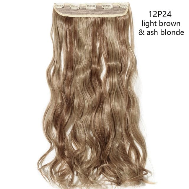 hairro synthetic 23inch long wavy clip in hair extension 12p24 / 23inches
