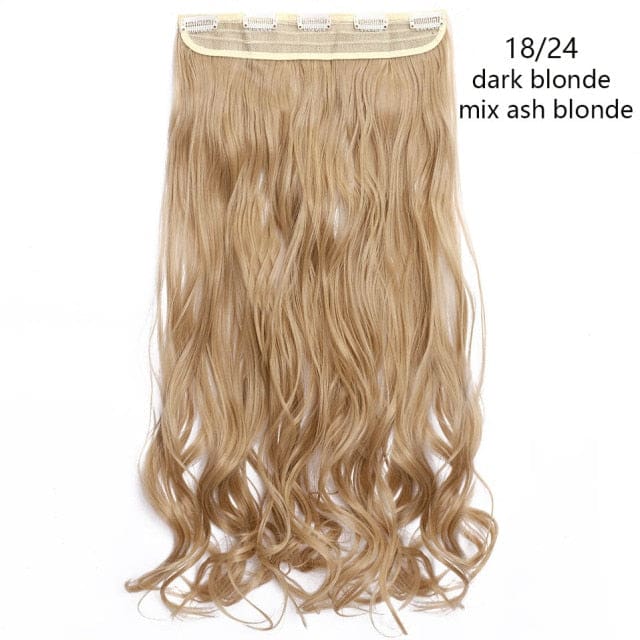 hairro synthetic 23inch long wavy clip in hair extension 18-24 / 23inches