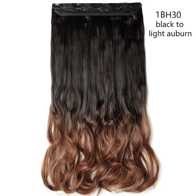 hairro synthetic 23inch long wavy clip in hair extension 1bh30 / 23inches