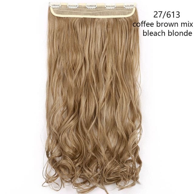 hairro synthetic 23inch long wavy clip in hair extension 27-613 / 23inches